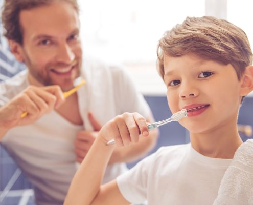 father-son-brushing-teeth